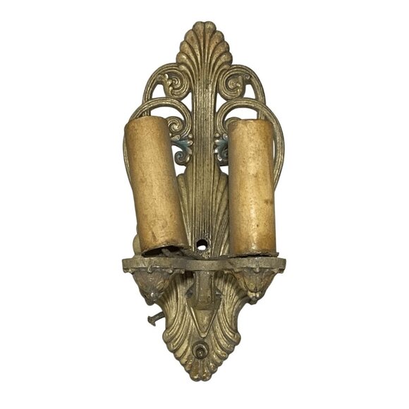 Antique Riddle Co Art Deco Cathederal Sconce for Repair